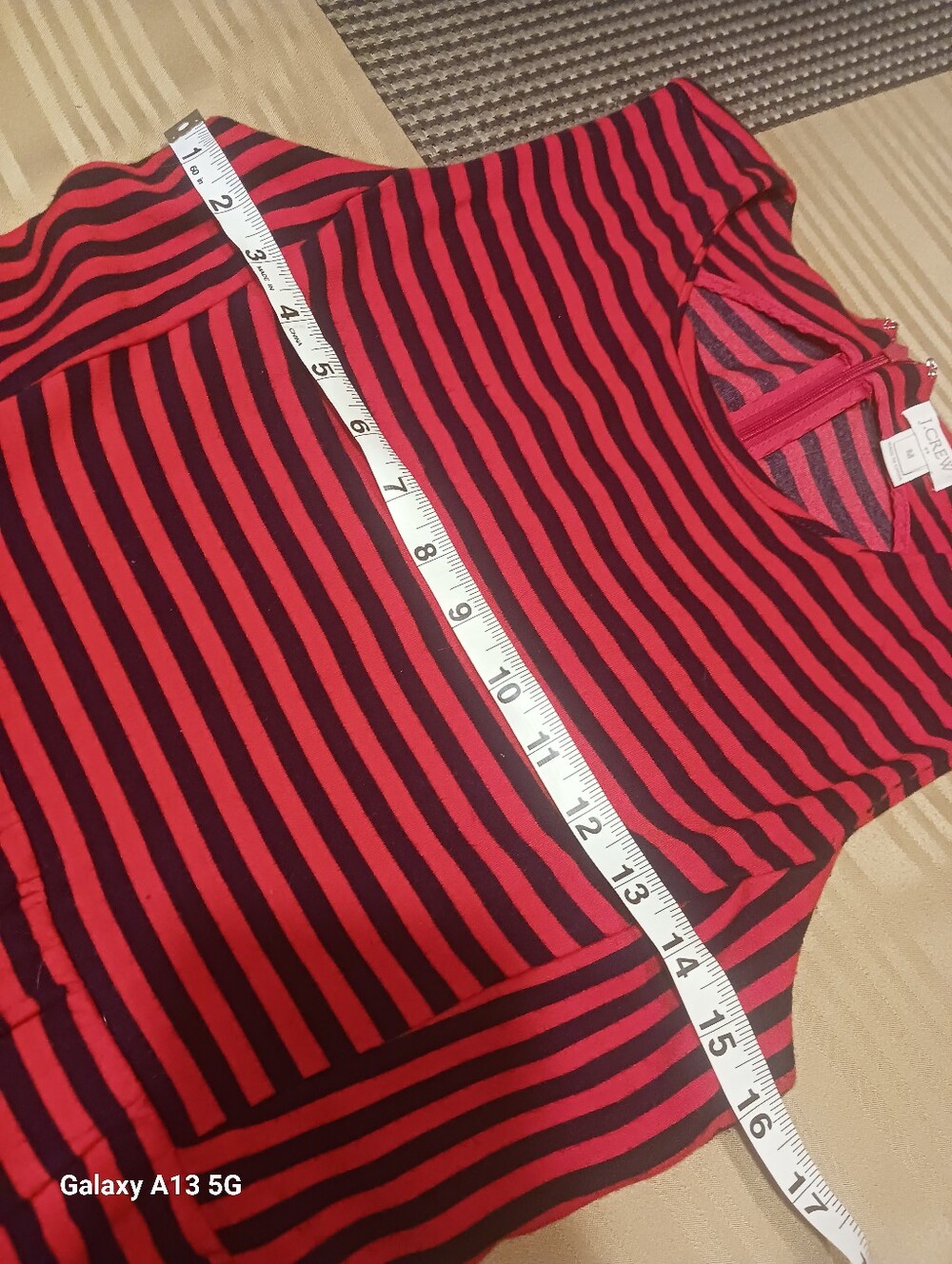 JCrew Redand Navy Strip Pocket Dress - Picture 4 of 8